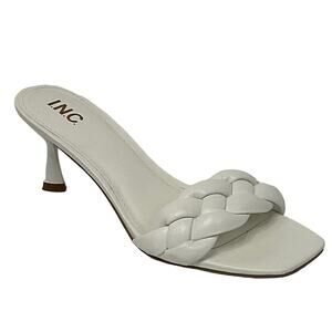 INC Women’s Parker Woven Slip On Kitten Heel Sandals Size 5 1/2